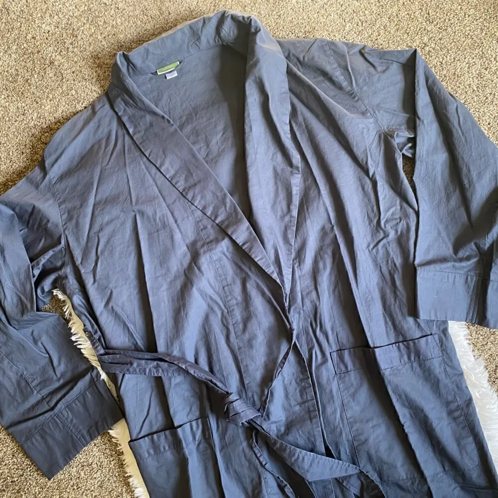 Merona Robe Cotton lightweight Thin‎ Blue Pockets Women’s Size Small New